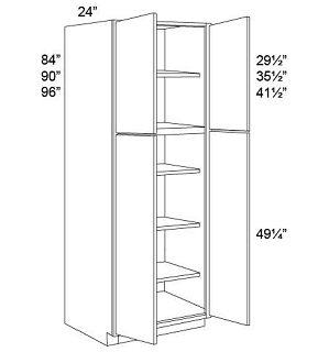 TALL PANTRY - DOUBLE DOOR Shaker Caramelo