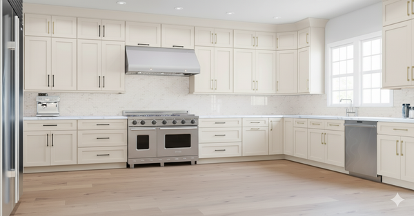 10 Foot Run Cabinet Set - Shaker Pearl