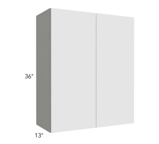 36" HIGH WALL CABINETS- DOUBLE DOOR - Bianco Matte