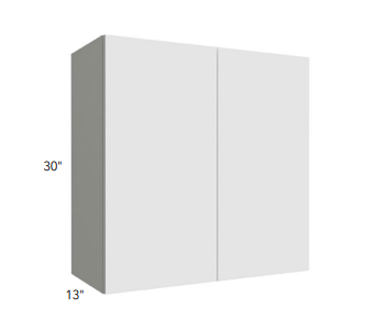 30" HIGH WALL CABINETS- DOUBLE DOOR - Bianco Gloss