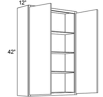 42" HIGH WALL CABINETS- DOUBLE DOOR  Shaker Caramelo