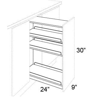 BASE PULL OUTS (CABINET NOT INCLUDED) - Fusion Oyster