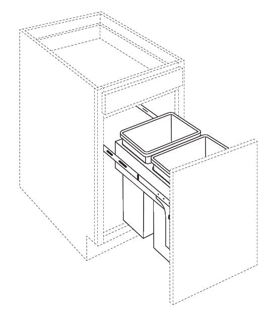 TRASH CAN PULL OUT (CABINET NOT INCLUDED) - Shaker White