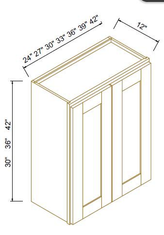 36" HIGH WALL CABINETS- DOUBLE DOOR - Escada White