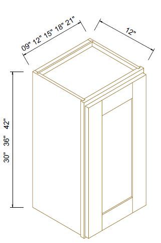 42" HIGH WALL CABINETS- SINGLE DOOR - Escada Dove